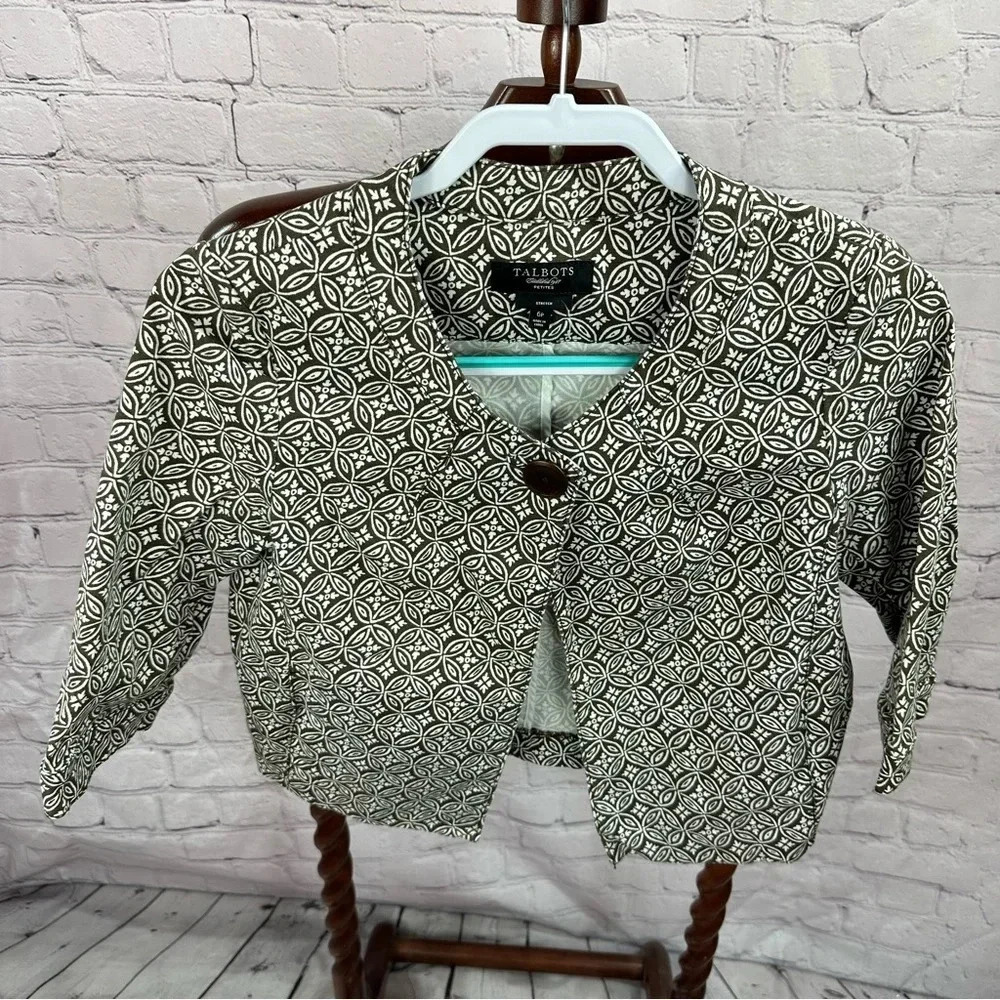 talbots women's jacket sz 6 petite pretty office business attire